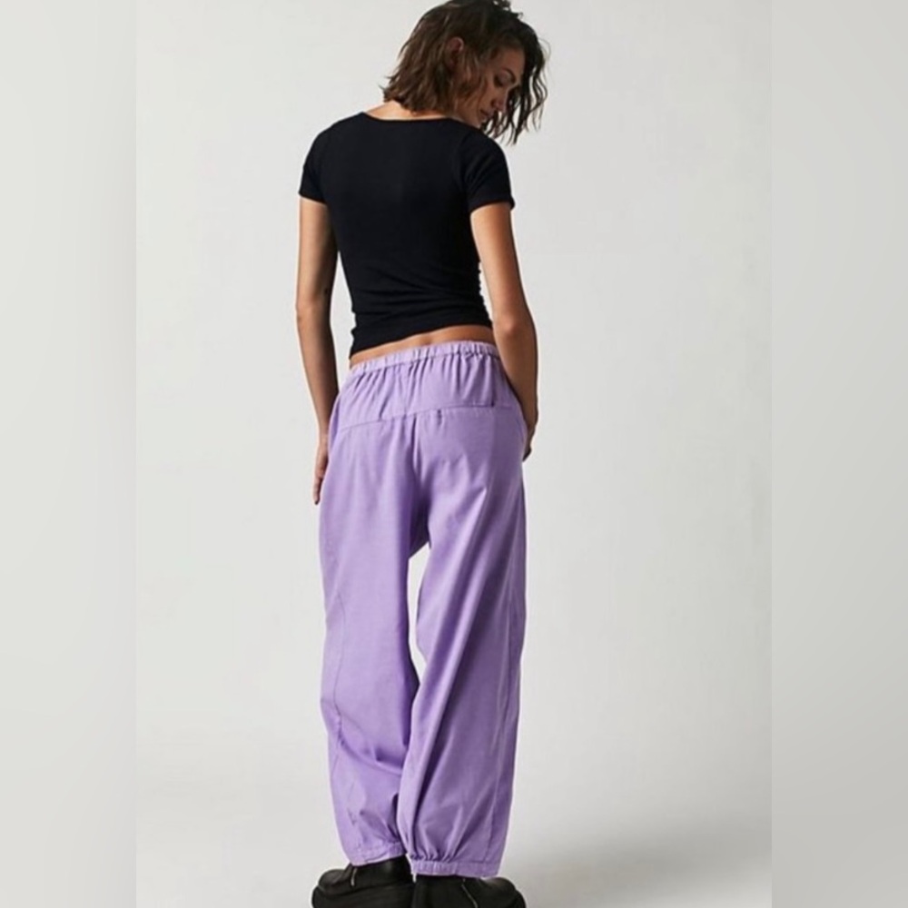 Free People Go The Sky Parachute Pants In Lavender - Picture 2 of 9